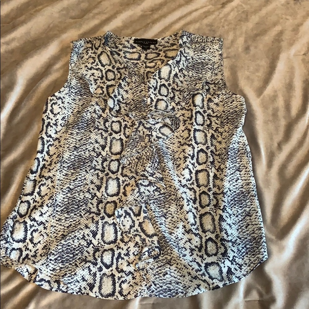 Snakeskin sleeveless blouse